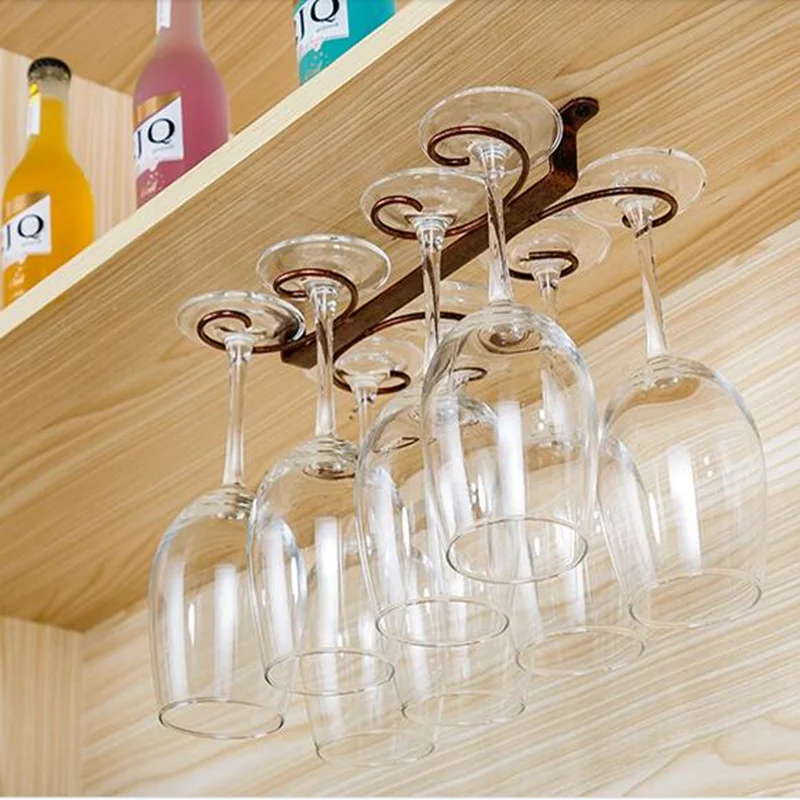White Black 4 12 Hanging Under Cabinet Wine Cup Holder Stemware