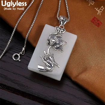 Uglyless 100% Real 925 Sterling Thai Silver Handmade Buddha Hand Lotus Pendants for Women Nature Jade Square Necklaces NO Chains
Uglyless 100% Real 925 Sterling Thai Silver Handmade Buddha Hand Lotus Pendants for Women Nature Jade Square Necklaces NO Chains