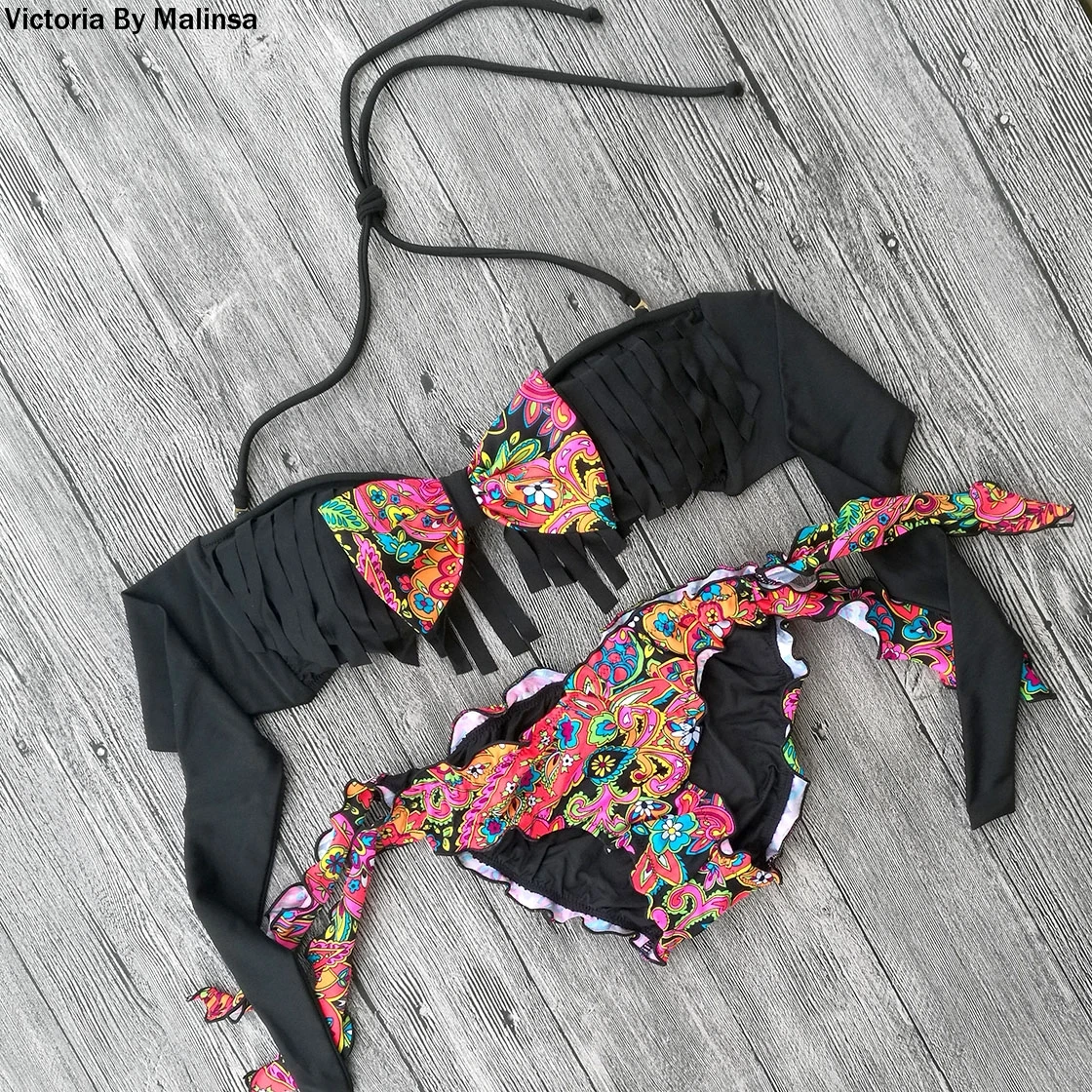 Bow Tassel TOP Bikini for Women Sexy Secret Swimsuit Biquini Black printing Bottom brazilian Bikinis set
Bow Tassel TOP Bikini for Women Sexy Secret Swimsuit Biquini Black printing Bottom brazilian Bikinis set
