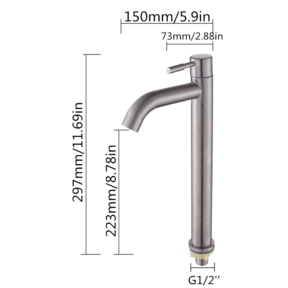 New 304 Stainless Steel Basin faucet Rust and corrosion resistance bathroom kitchen single cold water faucet Torneira Mci1_ (2)