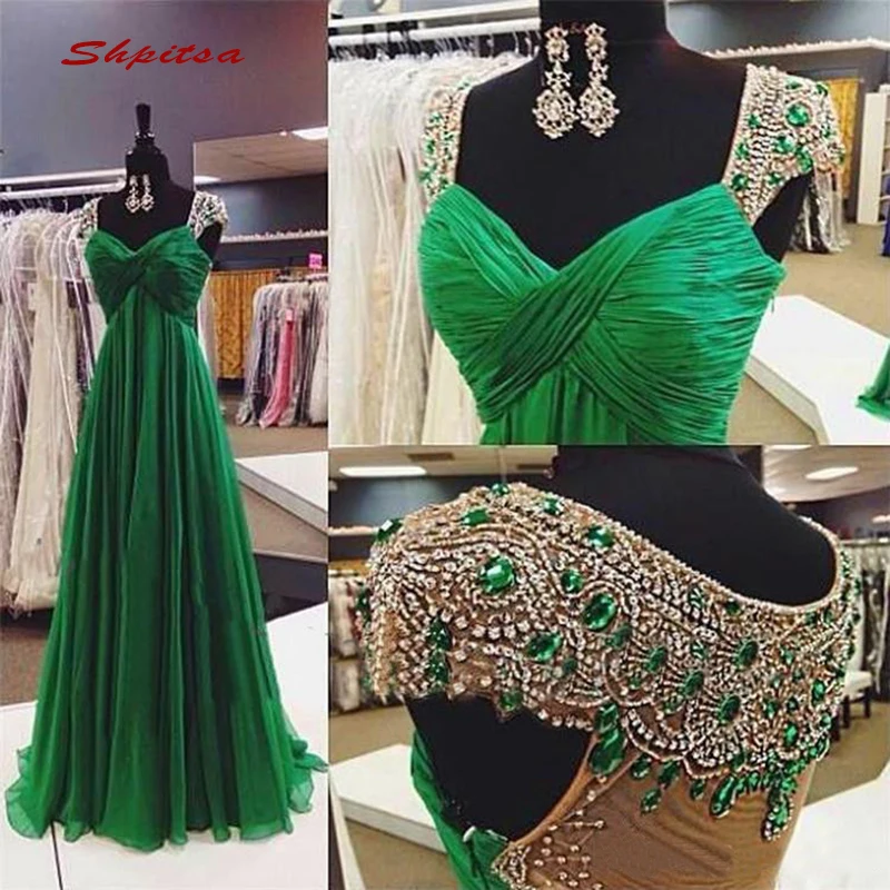 Green Long Evening Dresses Party Sexy Sequin Chiffon Crystals Plus Size Ladies Women Formal Dresses Evening Gown 
Green Long Evening Dresses Party Sexy Sequin Chiffon Crystals Plus Size Ladies Women Formal Dresses Evening Gown