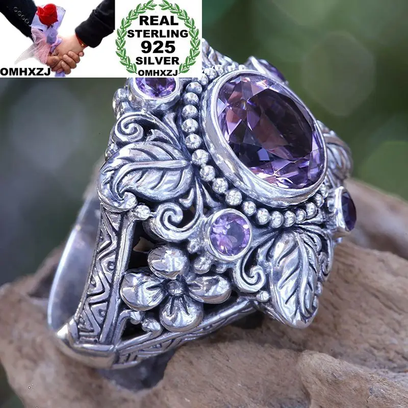 OMHXZJ Wholesale European Fashion Woman Man Party Wedding Gift Silver Purple Leaves Flower Amethyst AAA Zircon Taiyin Ring RR320
OMHXZJ Wholesale European Fashion Woman Man Party Wedding Gift Silver Purple Leaves Flower Amethyst AAA Zircon Taiyin Ring RR320