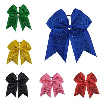 6PCS/Lot 8" Big Sequin Girls Cheerleading Bow With Elastic Band Grosgrain Ribbon Hair Bow Children For Ponytail Holder
6PCS/Lot 8" Big Sequin Girls Cheerleading Bow With Elastic Band Grosgrain Ribbon Hair Bow Children For Ponytail Holder