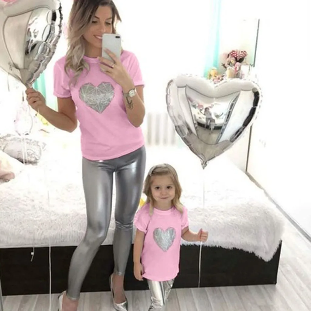 mom and daughter tshirt Short Sleeves mother daughter matching Pattern T-shirt Mom Kids matching family outfits summer#ZH^2#G9
mom and daughter tshirt Short Sleeves mother daughter matching Pattern T-shirt Mom Kids matching family outfits summer#ZH^2#G9