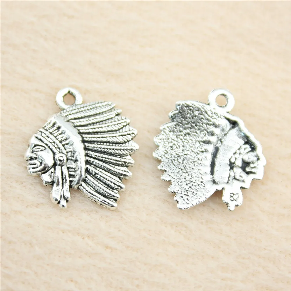 50pcs/lot 21*18mm ancient silver Indian Chief Head charm Pendants DIY jewelry for bracelet necklace earring
50pcs/lot 21*18mm ancient silver Indian Chief Head charm Pendants DIY jewelry for bracelet necklace earring