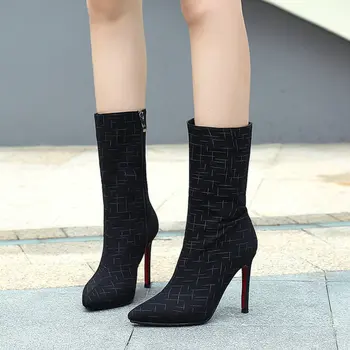 Black High Heel Boots Women Stiletto Heels Mid Calf Boots Winter Autumn Fashion Sexy Pointed Toe Boots Ladies 2019 Big Size
Black High Heel Boots Women Stiletto Heels Mid Calf Boots Winter Autumn Fashion Sexy Pointed Toe Boots Ladies 2019 Big Size
