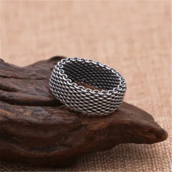 Antique Silver 925 Link Weave Band Ring Men 1.0cm Soft Band Simple 100% Real 925 Sterling Silver Material Top Craft Mens Jewelry
Antique Silver 925 Link Weave Band Ring Men 1.0cm Soft Band Simple 100% Real 925 Sterling Silver Material Top Craft Mens Jewelry