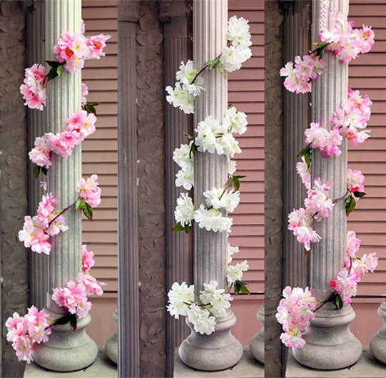 180cm Cherry blossoms Rattan Sakura Wedding Arch decoration Vine Artificial flowers party Silk Ivy wall Hanging Garland Wreath
180cm Cherry blossoms Rattan Sakura Wedding Arch decoration Vine Artificial flowers party Silk Ivy wall Hanging Garland Wreath