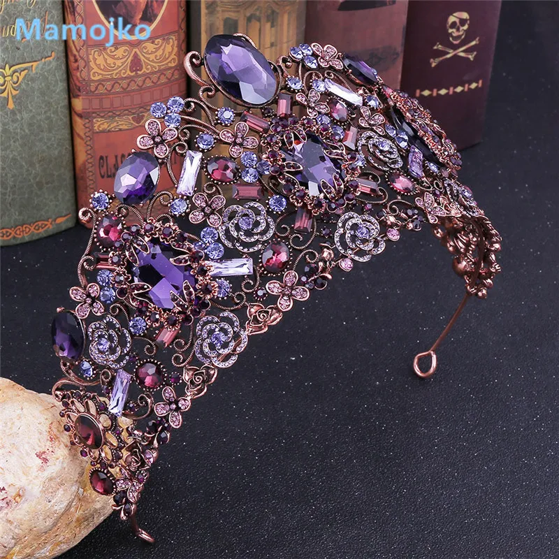 Mamojko Baroque Vintage Red Purple White Crystal Rhinestone Big Crown for Women Fashion Bridal Wedding Tiara Hair Accessories
Mamojko Baroque Vintage Red Purple White Crystal Rhinestone Big Crown for Women Fashion Bridal Wedding Tiara Hair Accessories