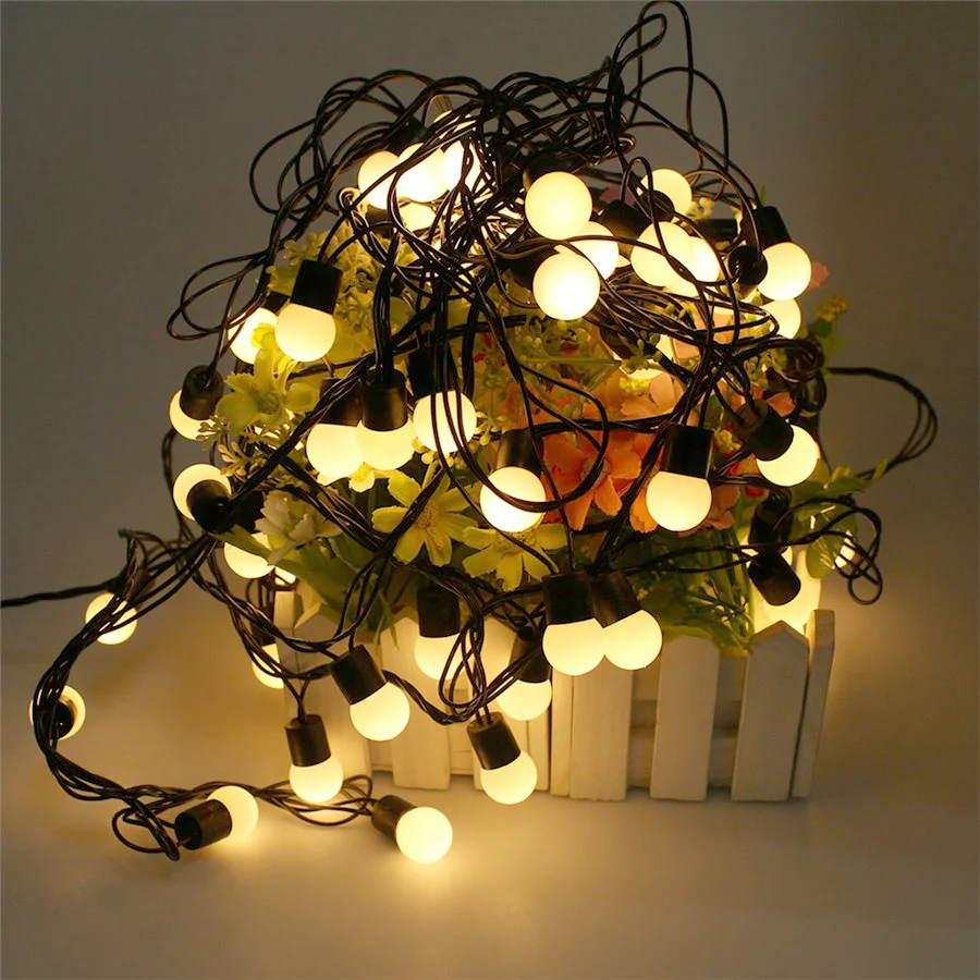 Outdoor 5M 50pcs Ball Led Christmas String Light Black Wire Fairy String Garland Globe Ball Wedding Lamps Decoration 110V 220V
Outdoor 5M 50pcs Ball Led Christmas String Light Black Wire Fairy String Garland Globe Ball Wedding Lamps Decoration 110V 220V