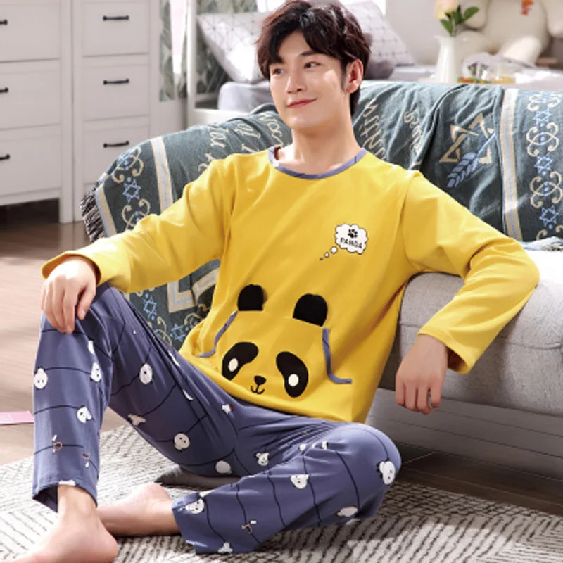 Yidanna Male Pajamas Set Cartoon Long Sleeved Sleep Clothing Winter Sleepwear Cotton Nightwear Men Nighty Casual O Neck Fashion
Yidanna Male Pajamas Set Cartoon Long Sleeved Sleep Clothing Winter Sleepwear Cotton Nightwear Men Nighty Casual O Neck Fashion