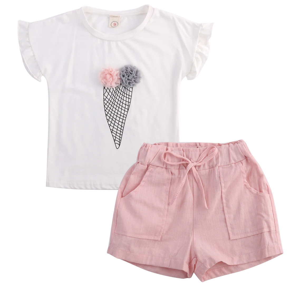 2018 Summer Style Baby Girls Clothing Set Cartoon ice cream Floral T-shirt+ Pink Shorts 2pcs/set Clothes Set 2-8 Y SS
2018 Summer Style Baby Girls Clothing Set Cartoon ice cream Floral T-shirt+ Pink Shorts 2pcs/set Clothes Set 2-8 Y SS