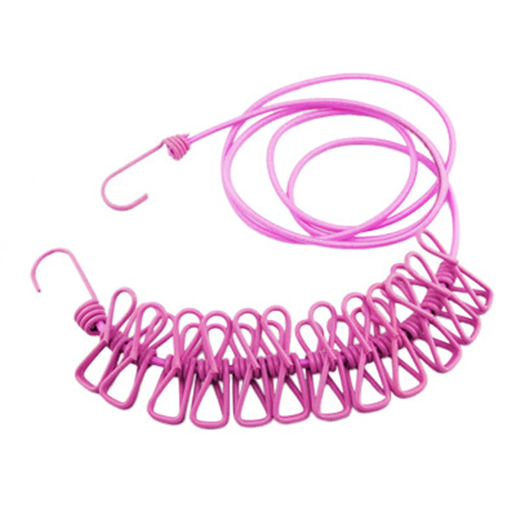 185cm Stretch Clothesline Rope Windproof Clothes Line Hanger with 12pcs Pegs Clips 8 Color
185cm Stretch Clothesline Rope Windproof Clothes Line Hanger with 12pcs Pegs Clips 8 Color