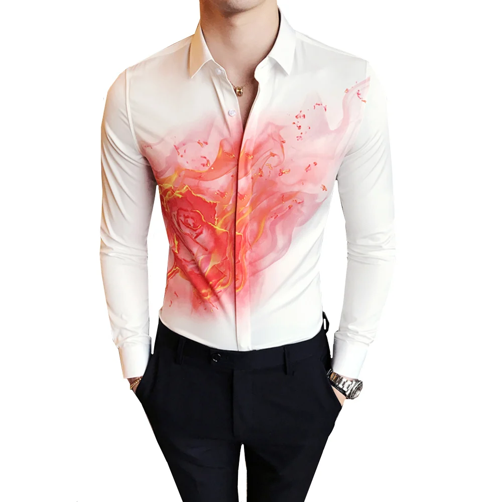 Korean Tuxedo Shirt Fashion 2018 Autumn Casual Slim Fit Mens Tops Long Sleeve Digital Print Night Club Dress Shirts Social Male
Korean Tuxedo Shirt Fashion 2018 Autumn Casual Slim Fit Mens Tops Long Sleeve Digital Print Night Club Dress Shirts Social Male