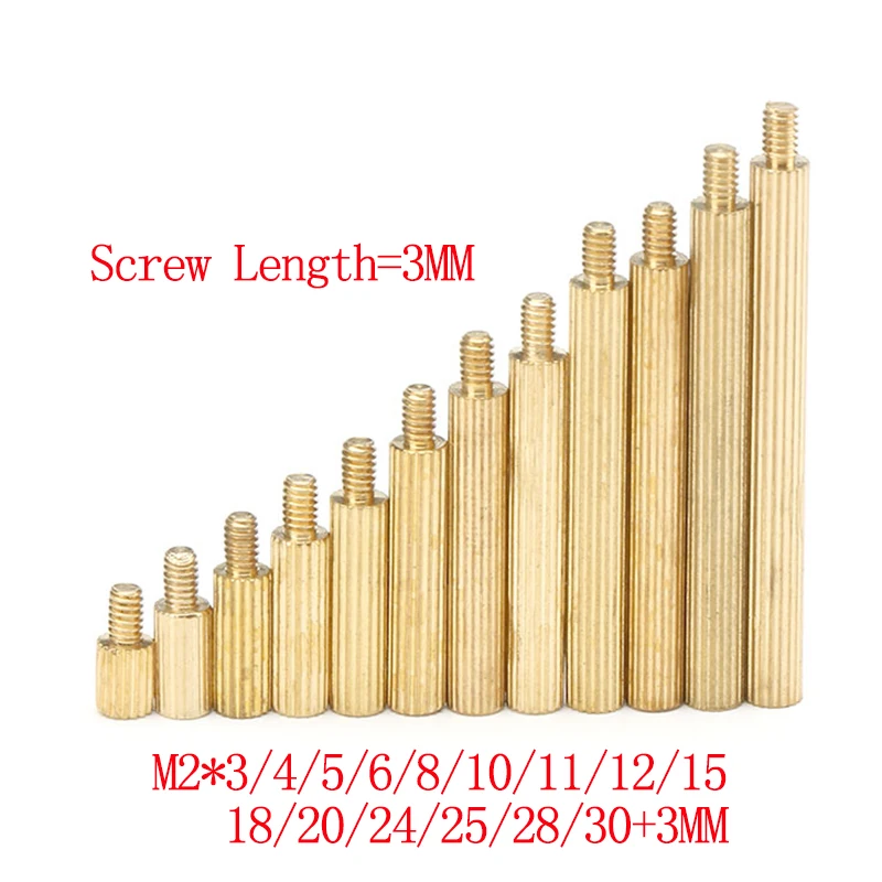 50pcs M2 Male 3mm x Female 3-30 mm Brass Screws Security Surveillance Cameras Pillars Knurled Standoff Space
50pcs M2 Male 3mm x Female 3-30 mm Brass Screws Security Surveillance Cameras Pillars Knurled Standoff Space