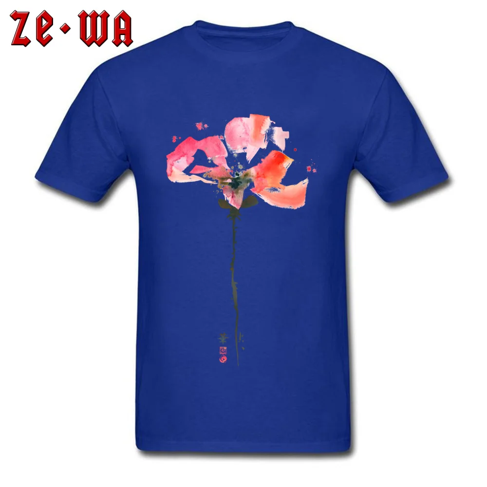 T Shirt Pretty Poppy Tops Tees VALENTINE DAY Hot Sale Design Short Sleeve Pure Cotton Round Collar Men Tshirts Design Pretty Poppy blue