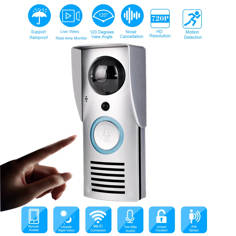 CUSAM 720P камера видеодомофон дверной звонок WIFI беспроводной домофон видео с HD