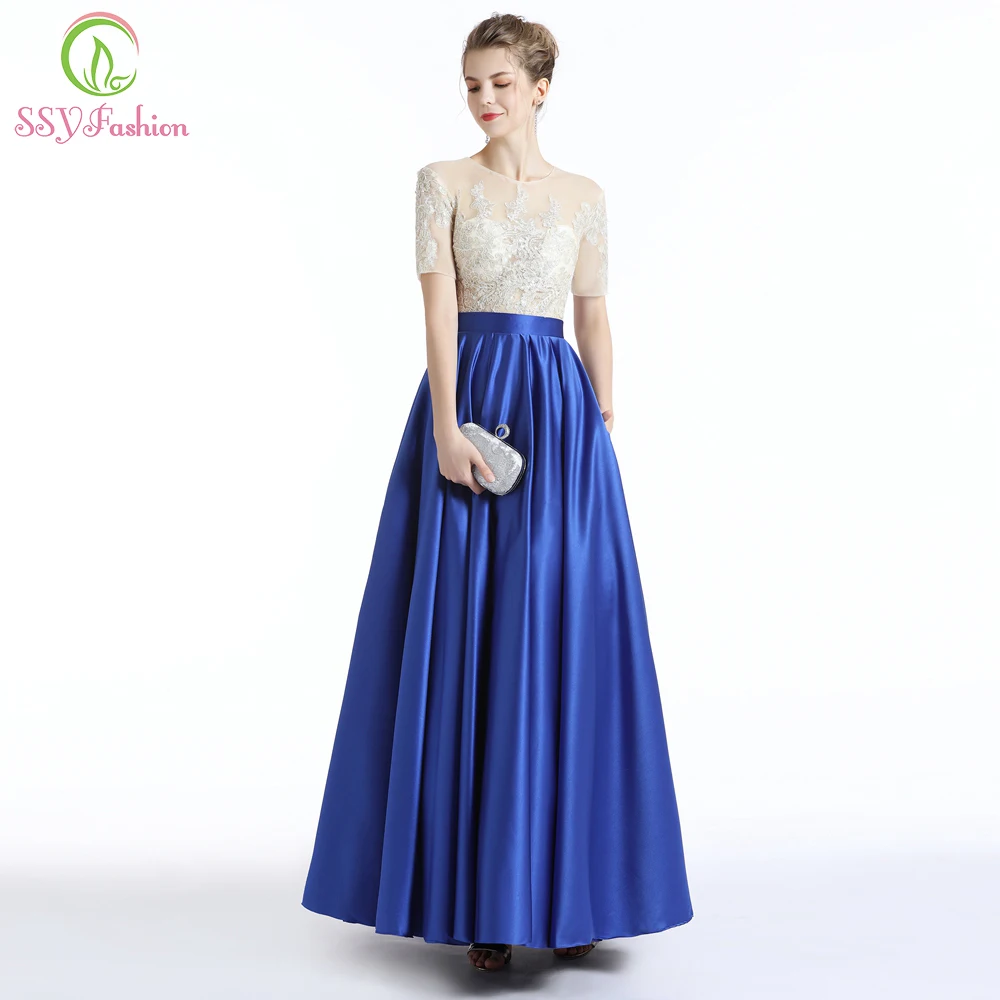 Clearance Evening Dress Banquet Elegance Blue Satin Short Sleeved Appliques A-line Prom Party Formal Gown Reflective Dress
Clearance Evening Dress Banquet Elegance Blue Satin Short Sleeved Appliques A-line Prom Party Formal Gown Reflective Dress