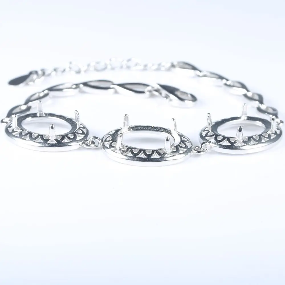 925 Sterling Silver Women Chain Link Semi Mount Bracelet 11x14mm Oval Cabochon Engagement Jewelry Setting Wholesale
925 Sterling Silver Women Chain Link Semi Mount Bracelet 11x14mm Oval Cabochon Engagement Jewelry Setting Wholesale