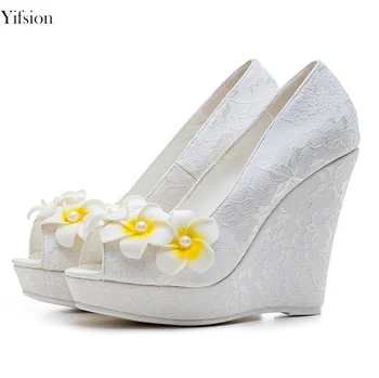 Olomm Women Platform Lace Pumps Sexy Wedges High Heel Pumps Nice Peep Toe White Wedding Party Shoes Ladies Plus US Size 3-10.5
Olomm Women Platform Lace Pumps Sexy Wedges High Heel Pumps Nice Peep Toe White Wedding Party Shoes Ladies Plus US Size 3-10.5