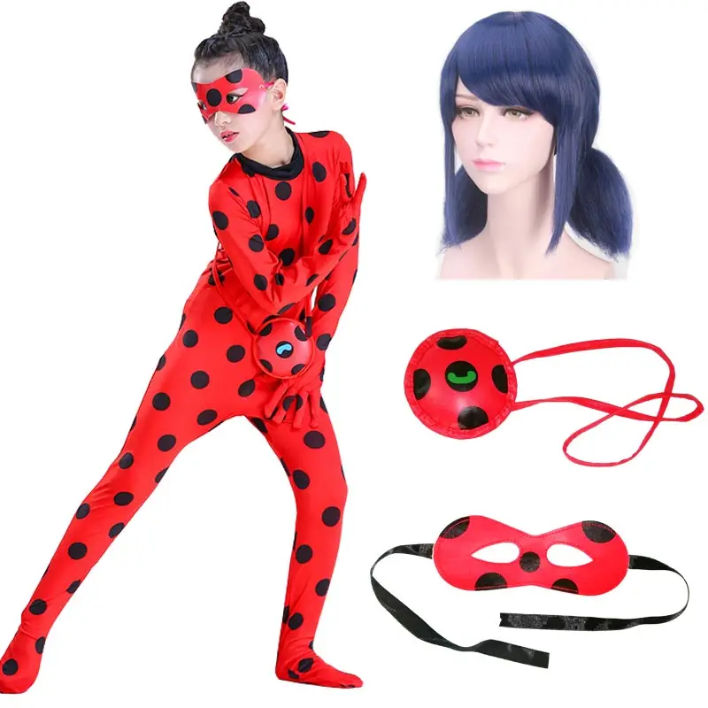 Kids Girls Lady Bug Halloween Costumes Adult Women Children Spandex Ladybug Costumes Marinette Bag Wig Eye Mask
Kids Girls Lady Bug Halloween Costumes Adult Women Children Spandex Ladybug Costumes Marinette Bag Wig Eye Mask