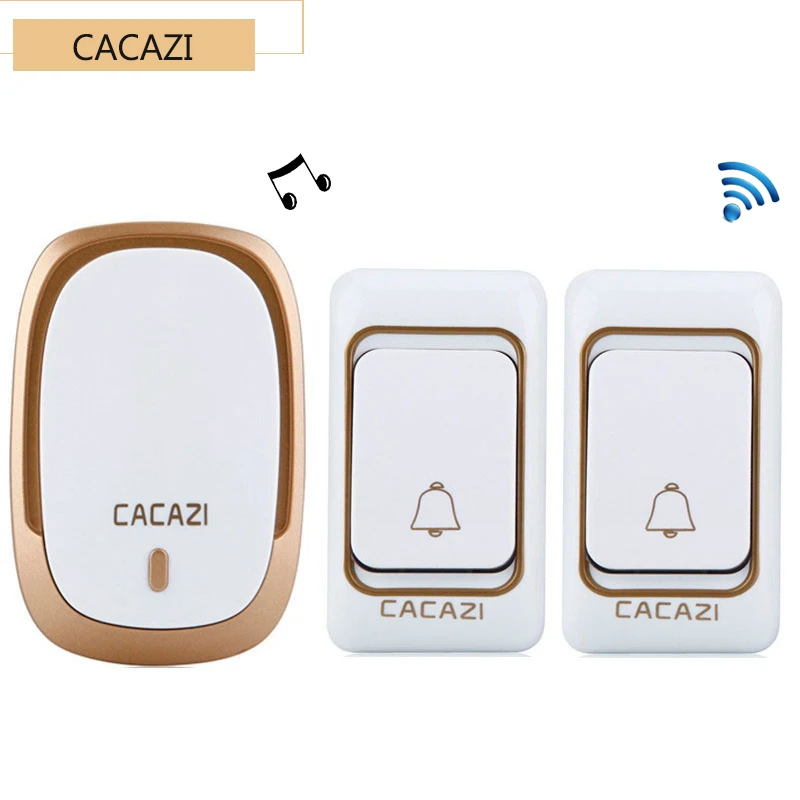 CACAZI 2 Buttons 1 Receiver 200m Remote Control 36 Song Waterproof DC Wireless Doorbell Mini Wireless Door bell
CACAZI 2 Buttons 1 Receiver 200m Remote Control 36 Song Waterproof DC Wireless Doorbell Mini Wireless Door bell