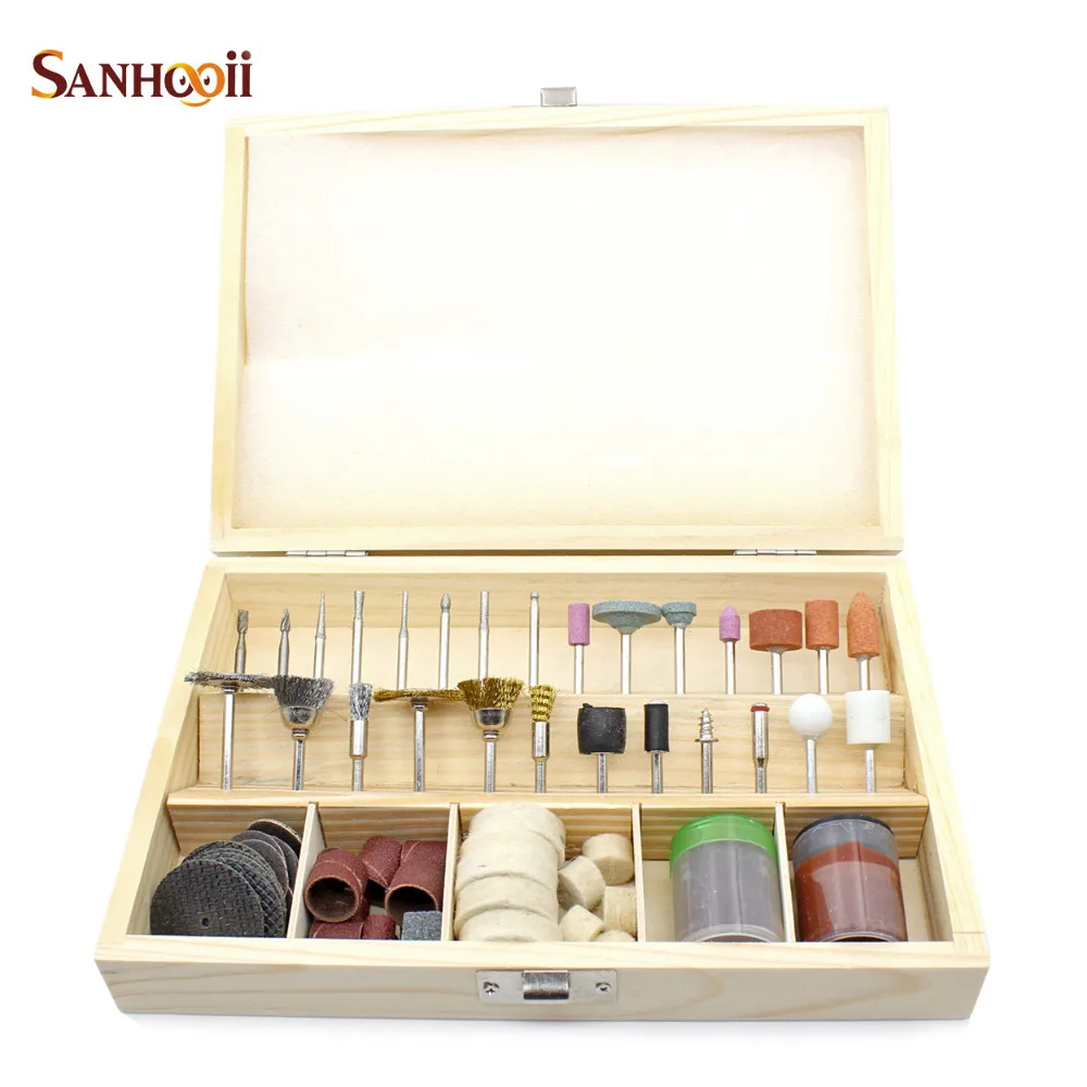 SANHOOII Wood box set Accessories Kit for Dremel Rotary Polishing Cutting Grinding Drilling Cutter Drill Sawing Honing Sanding
SANHOOII Wood box set Accessories Kit for Dremel Rotary Polishing Cutting Grinding Drilling Cutter Drill Sawing Honing Sanding
