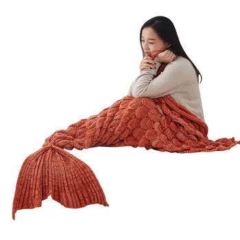 1pc Mermaid Tail Blanket Fish Scale Design Blanket Yarn Knitted Handmade Crochet Mermaid Blanket Soft Sleeping Camping Blanket 
1pc Mermaid Tail Blanket Fish Scale Design Blanket Yarn Knitted Handmade Crochet Mermaid Blanket Soft Sleeping Camping Blanket