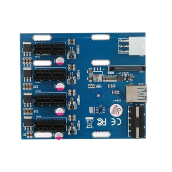 PCI-E 1X Expansion Kit 1 to 4 Slots Switch Multiplier Hub Riser Card Adapter with USB 3.0 Cable Pcie Mining Modules
PCI-E 1X Expansion Kit 1 to 4 Slots Switch Multiplier Hub Riser Card Adapter with USB 3.0 Cable Pcie Mining Modules