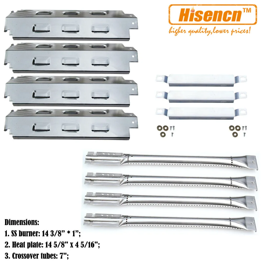 Hisencn BBQ Replacement Carryover Crossover Tubes, Pipe Burners, SS Heat Plate Shield For Charbroil 463420509 Gas Grill Models
Hisencn BBQ Replacement Carryover Crossover Tubes, Pipe Burners, SS Heat Plate Shield For Charbroil 463420509 Gas Grill Models