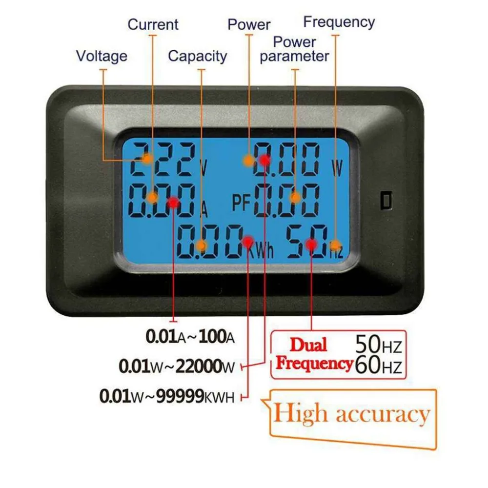 Amperimetro 20/100A Current Measuring Instrument Multi Functions Digital LCD Display ARM Processor Voltage Power Meter Monitor
Amperimetro 20/100A Current Measuring Instrument Multi Functions Digital LCD Display ARM Processor Voltage Power Meter Monitor