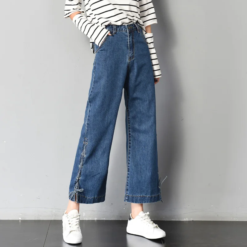Brand Pants Women 2019 High Waist Wide Leg Pants Streetwear Loose Washed soft Cotton Jeans Female Blue Casual Trousers
Brand Pants Women 2019 High Waist Wide Leg Pants Streetwear Loose Washed soft Cotton Jeans Female Blue Casual Trousers