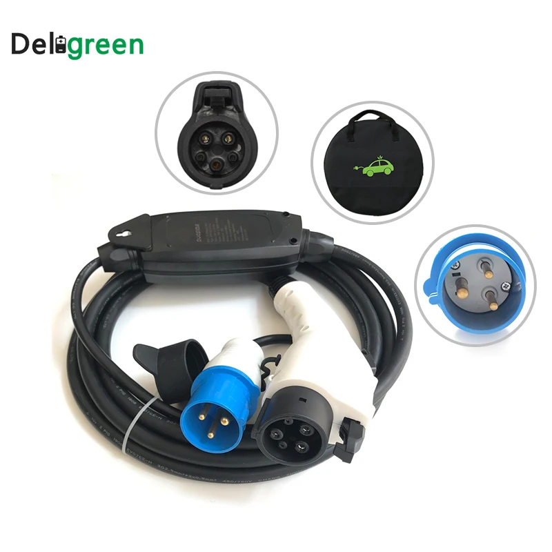 Duosida EVSE Type1 16A Wallbox Mode J1772 EV контроллер с 5 м зарядным кабелем Blue CEE | Электроника