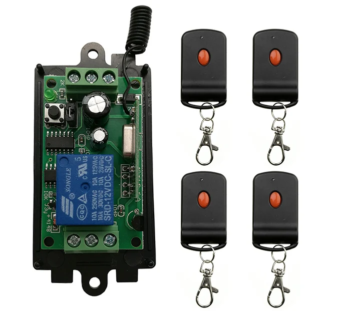 DC 9V 12V 24V 1 CH 1CH RF Wireless Remote Control Switch System transmitter & receiver relay Receiver Smart Home Switch/shutters
DC 9V 12V 24V 1 CH 1CH RF Wireless Remote Control Switch System transmitter & receiver relay Receiver Smart Home Switch/shutters