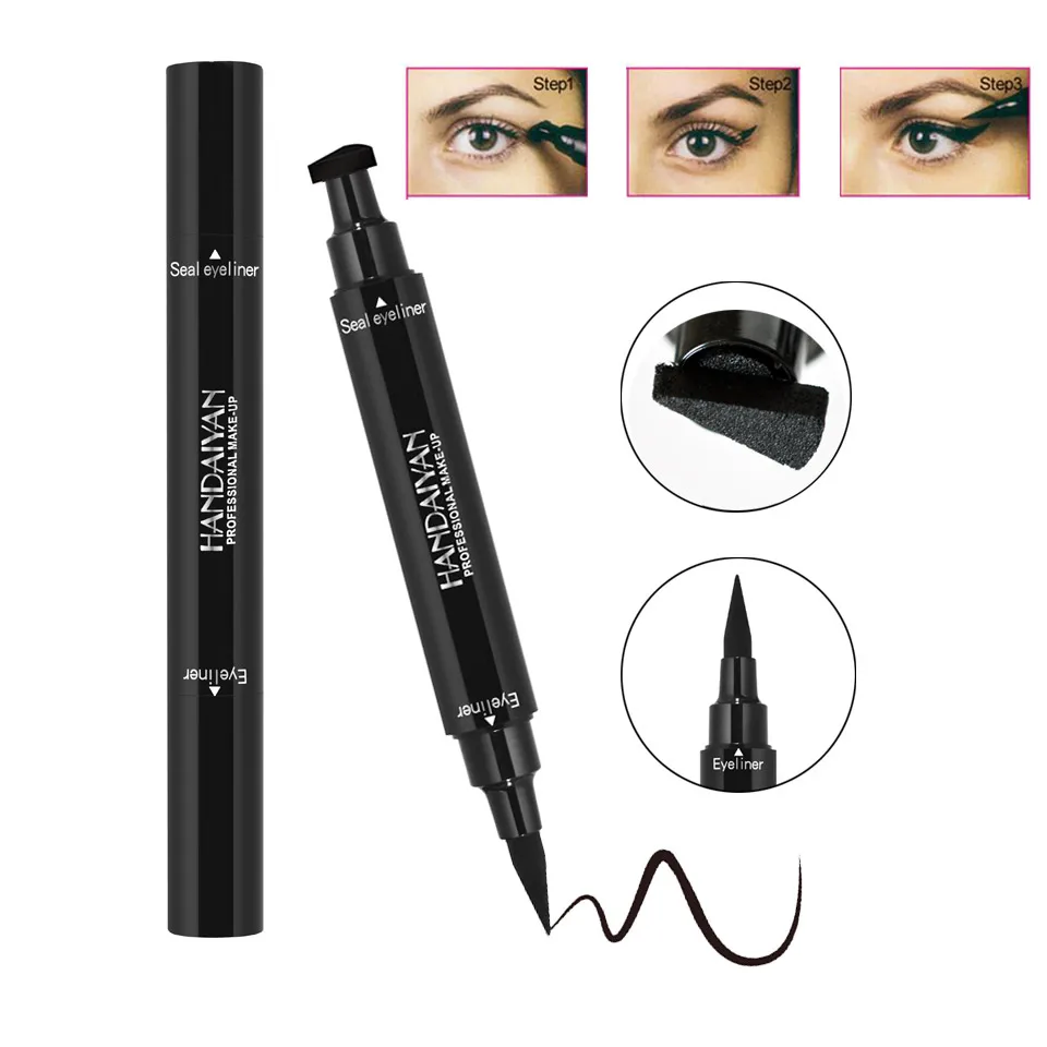 HANDAIYAN 1 Pcs Eyes Makeup Black Eye Liner Pen Double Head Seal Wing Stamp Liquid Eyeliner Pencil Women Make up Cosmetics Tool
HANDAIYAN 1 Pcs Eyes Makeup Black Eye Liner Pen Double Head Seal Wing Stamp Liquid Eyeliner Pencil Women Make up Cosmetics Tool