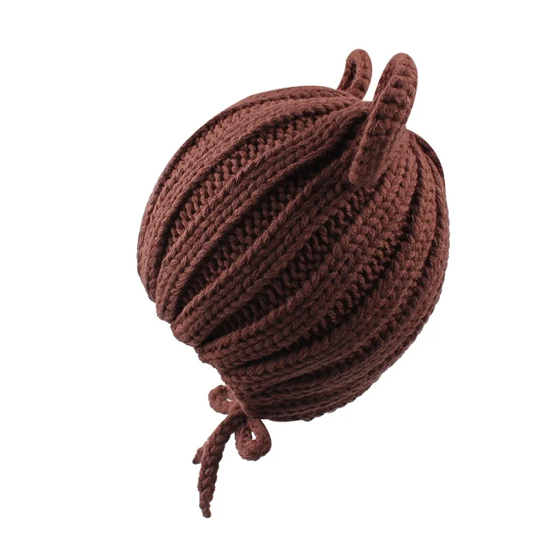 Korean Cute Baby Beanie Hat Knitted Fashion Girls Hat With Ears Lovely Lace Up Boys Hat Warm Autumn Toddler Hat Baby Accessories (8)