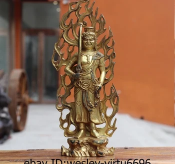 Chinese Buddhism Temple Copper Gilt Stand Acalanatha Acala Achala Buddha Statue
Chinese Buddhism Temple Copper Gilt Stand Acalanatha Acala Achala Buddha Statue