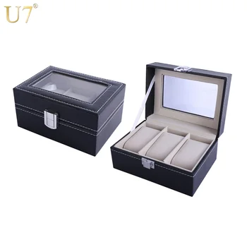 U7 Men Watch Holder Bracelets Jewelry Organizer Box Case Black High Quality PU Leather with A Glass Top Groom Gift For Him OB04
U7 Men Watch Holder Bracelets Jewelry Organizer Box Case Black High Quality PU Leather with A Glass Top Groom Gift For Him OB04