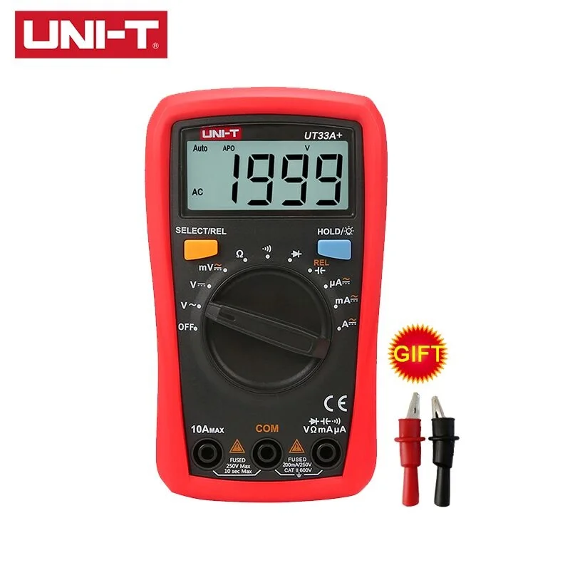 

UNI-T UT33A /UT33B /UT33C /UT33D Palm Size Multimeter Resistance Measure LCD AC DC 2mF Capacitance NCV Tester Backlight