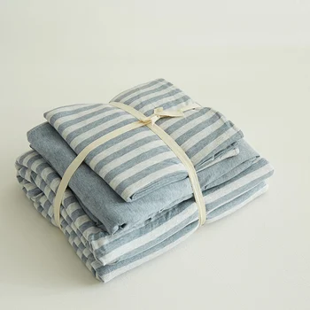 4pcs 100% Cotton Jersey Knitted bedding sets Vintage color blue stripe doona cover set
4pcs 100% Cotton Jersey Knitted bedding sets Vintage color blue stripe doona cover set