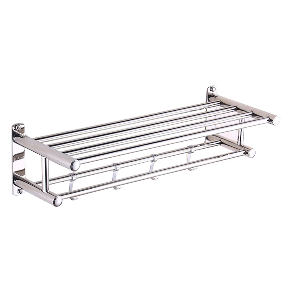 Stainless Steel Double Towel Storage Rack wih 5 Hooks Towel Bar Bathroom Shelves Towel Rack Holders With Hook
Stainless Steel Double Towel Storage Rack wih 5 Hooks Towel Bar Bathroom Shelves Towel Rack Holders With Hook