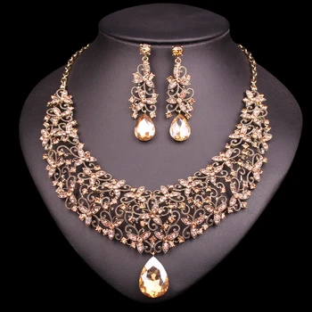 Fashion Crystal Necklace Earring Sets Vintage Bridal Jewelry Sets Rhinestone Party Wedding Prom Costume Accessories Gift Women
Fashion Crystal Necklace Earring Sets Vintage Bridal Jewelry Sets Rhinestone Party Wedding Prom Costume Accessories Gift Women