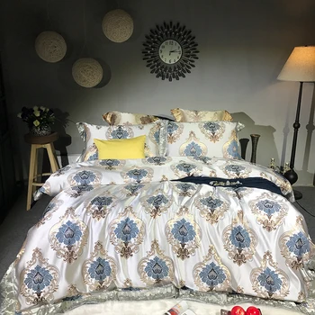 European Style Luxury 3D Relief Damask Silk Cotton Jacquard Bedding Set Duvet Cover Bed sheet/Linen Pillowcases Queen King 4pcs
European Style Luxury 3D Relief Damask Silk Cotton Jacquard Bedding Set Duvet Cover Bed sheet/Linen Pillowcases Queen King 4pcs