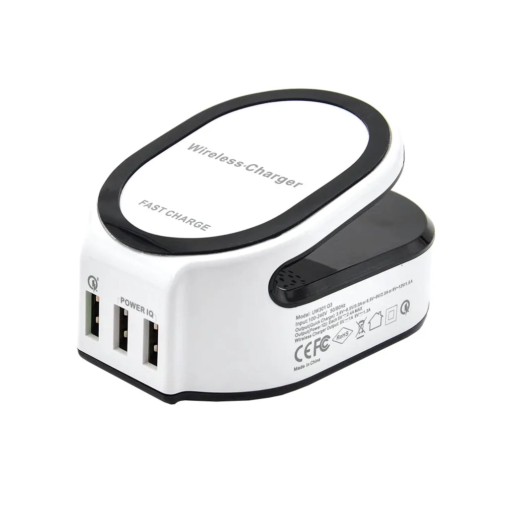 Universal Qi Fast Wireless Charger Rapid Charge 3USB Mini QC3.0 Wireless Fast Charger for Iphone X 7 8 EU US Plug Mobile Phone
Universal Qi Fast Wireless Charger Rapid Charge 3USB Mini QC3.0 Wireless Fast Charger for Iphone X 7 8 EU US Plug Mobile Phone