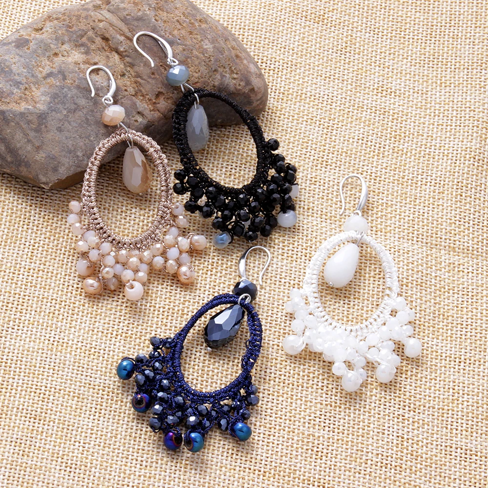 New Boho Hand-woven Crystal Geometric Drop Earrings Jewelry Trendy Statement Women Dangle Earrings Party Accessories Party Gift
New Boho Hand-woven Crystal Geometric Drop Earrings Jewelry Trendy Statement Women Dangle Earrings Party Accessories Party Gift