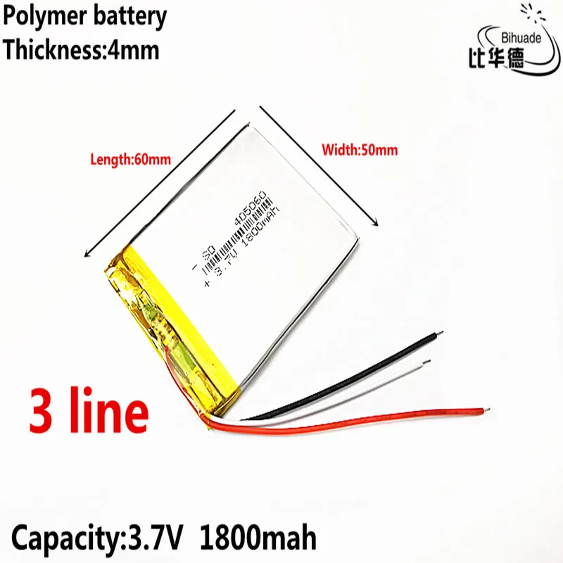 3 line Good Qulity 3.7V lithium battery early 405060 1800mAh headlight GPS navigator general polymer batteries
3 line Good Qulity 3.7V lithium battery early 405060 1800mAh headlight GPS navigator general polymer batteries