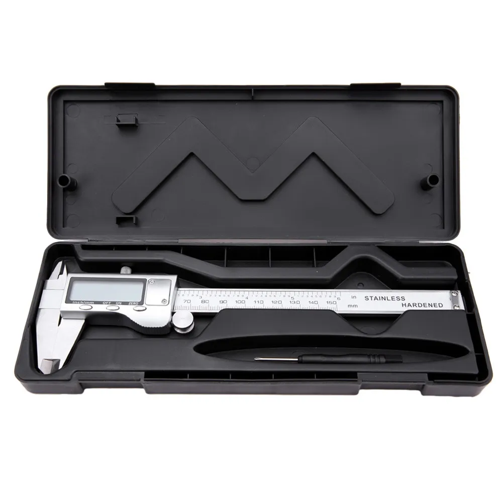 Stainless Steel Electronic Digital Vernier Caliper Micrometer Measuring/Micrometer Guage LCD 6" 150mm with Case Drop Shipping
Stainless Steel Electronic Digital Vernier Caliper Micrometer Measuring/Micrometer Guage LCD 6" 150mm with Case Drop Shipping