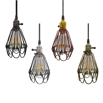 Creative Single/Four Heads Birdcage With Switch Pendant Light Vintage Industrial Wind Iron Pendant Lamp for Restaurant Bar Cafe
Creative Single/Four Heads Birdcage With Switch Pendant Light Vintage Industrial Wind Iron Pendant Lamp for Restaurant Bar Cafe