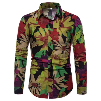 Vintage Floral Print Men Shirt 2019 Brand New Slim Fit Long Sleeve Linen Shirts Men Streetwear Casual Social Shirt Men Camisas
Vintage Floral Print Men Shirt 2019 Brand New Slim Fit Long Sleeve Linen Shirts Men Streetwear Casual Social Shirt Men Camisas