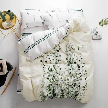 Green leaf pattern Bedding Set Cotton satin Duvet Cover Set Twin Queen King Single Double Europe Family Size Bed Line
Green leaf pattern Bedding Set Cotton satin Duvet Cover Set Twin Queen King Single Double Europe Family Size Bed Line